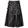 Gothic Steampunk Leather Kilt