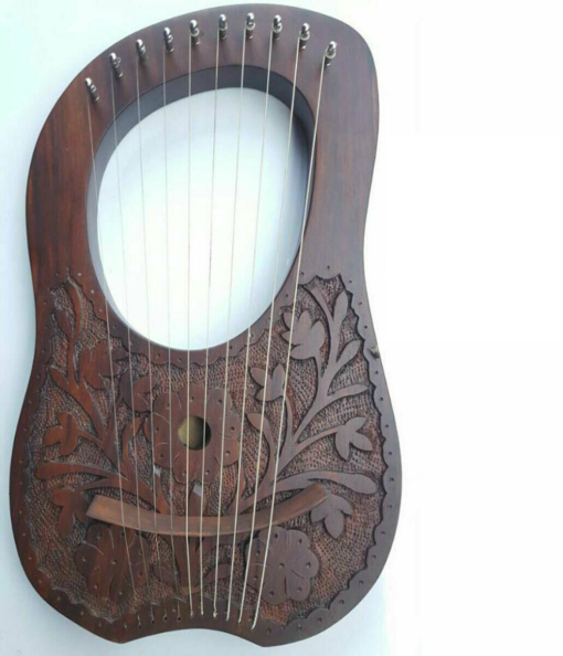 Rosewood 10 Strings Detailed Lyre Harp