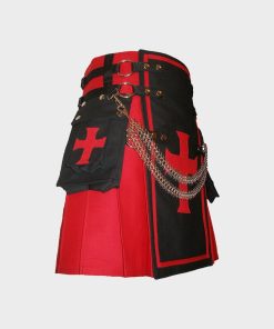 Kilt Red Black Front Red Crusader Cross