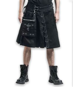 Gothic Punk Black Kilt