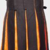Box Pleated Modern Black And Orange Two Kilt